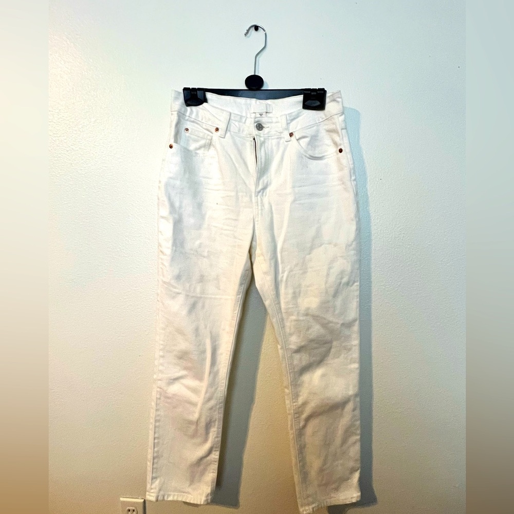 Slim Straight Fitted White Jeans